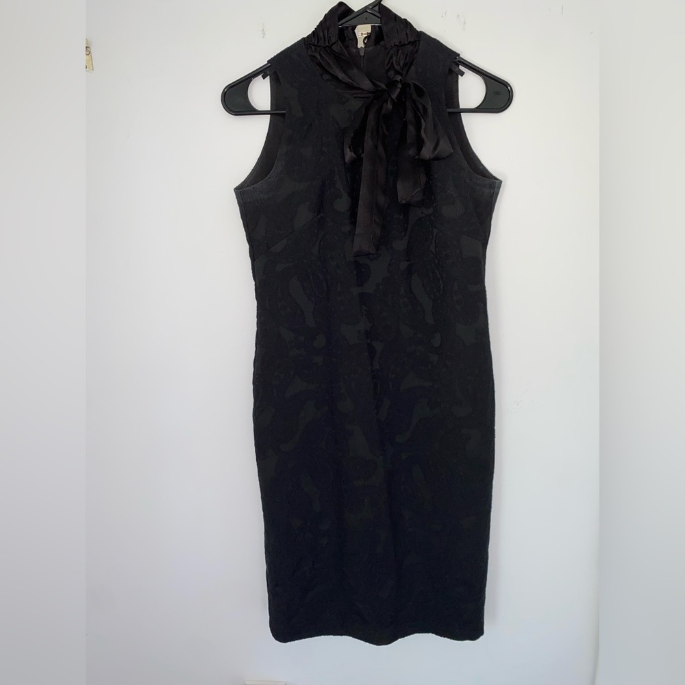 Sara Campbell limited edition black tie neck paisley stretch dress sz 0